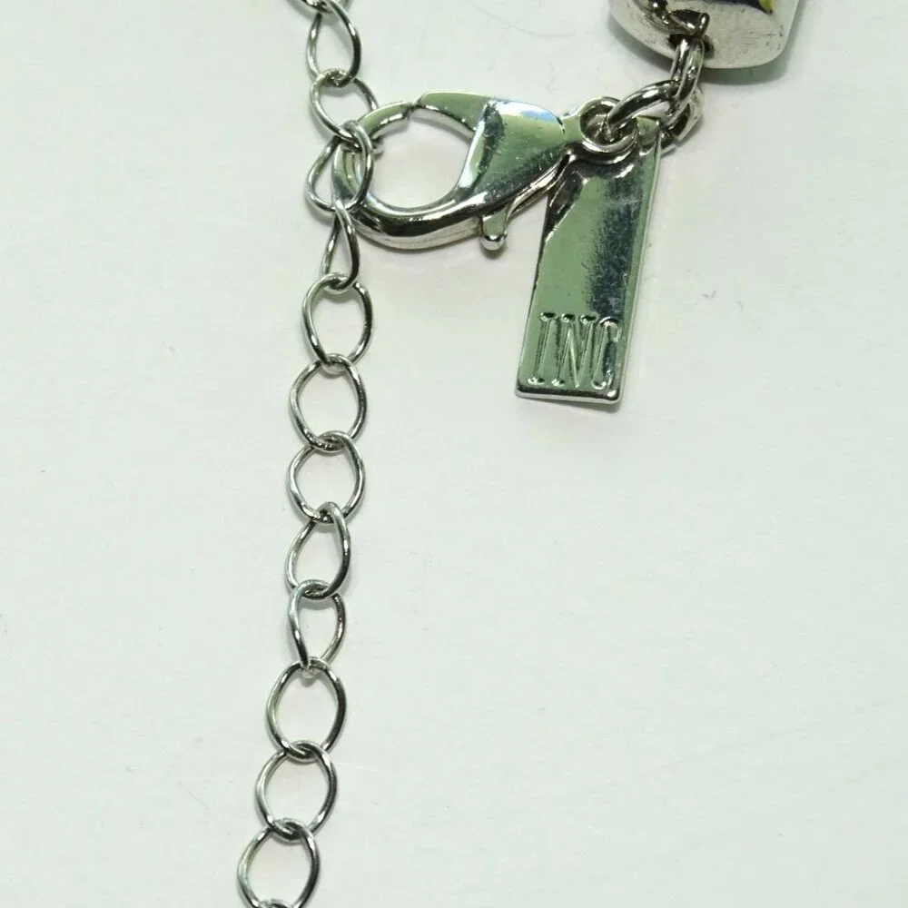 I.N.C. Silver Multi-Strand Layered Necklace With Lobster Clasp & Adjustable Chai